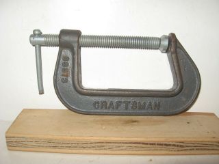 Vintage Craftsman 3 " C Clamp 66673 Malleable Iron Steel - Usa -