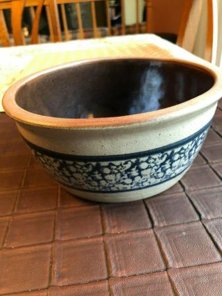 Vintage Bbp (beaumont Brothers Pottery) Salt Glazed Pottery Bowl Blue & Grey