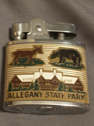 Vintage Allegany State Park Western York Brass/enamel Lighter