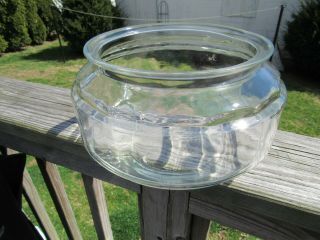 Vintage Large Clear Glass Low Turtle Fish Bowl Terrarium