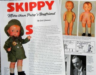 10p History Article & Id Pics - Antique 1930s Effanbee Skippy Boy Dolls