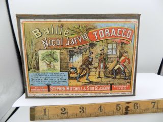 Mitchell & Sons Glasgow Bailie Nicol Jarvie Tobacco Tin C1900s