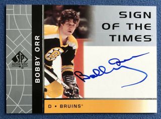 2002 Upper Deck Sp Authentic,  Sign Of The Times Bobby Orr Bo Auto,  Autograph
