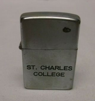 Vintage Pat 2032695 Zippo Lighter St.  Charles College