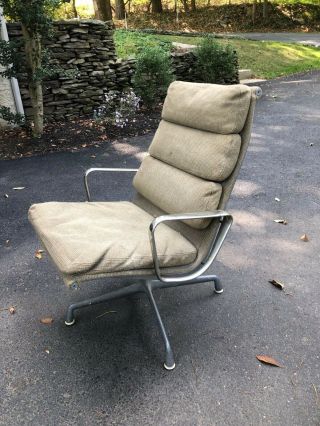 VINTAGE Eames Herman Miller Soft Pad Aluminum Group Lounge Chairs GIRARD Fabric 2