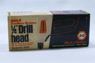 Vintage Black & Decker Cordless Mod4 Model 9000 ¼ " Drill Head Only Box