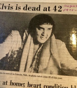 Vintage Elvis Scrapbook Of Articles And Photos Following His Death.