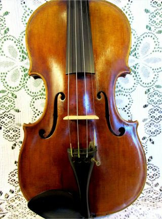 Old Antique Stamped Violin By Friedrich A.  Gläsel Markneukirchen Grafted Neck