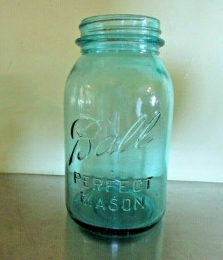 Vintage Blue Ball Perfect Mason Quart Jar 13