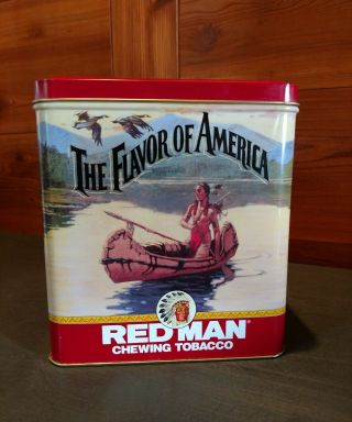 Vintage 1992 Limited Edition " Flavor Of America " Red Man Chewing Tobacco Tin