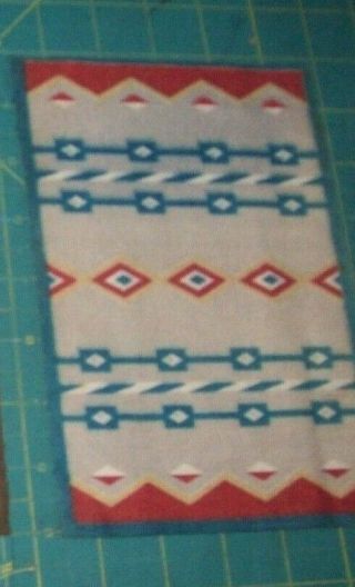 Vtg Antique Tobacco Felt Native American Indian Blanket Doll Rug