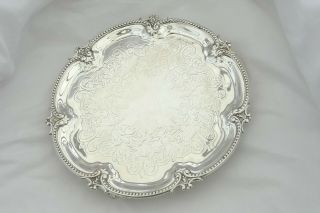 RARE VICTORIAN HM STERLING SILVER 3 FOOTED SALVER 1862 2
