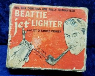 Vintage Antique Beattie Jet Cigarette Pipe Lighter With Box