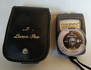 Vintage Gossen Luna Pro Light Meter W/case Made In Germany,  And