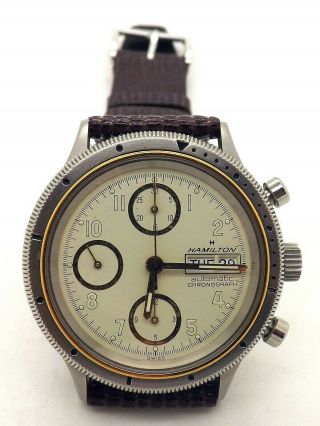 Vintage Hamilton 9446 Chronograph Wrist Watch Valjoux 7750