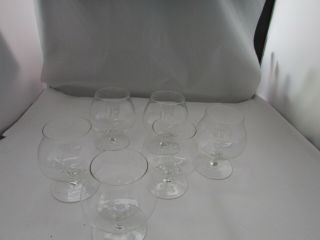 Set 6 Vintage Clear Crystal Brandy Cognac Snifter Stemware Glasses 4 "
