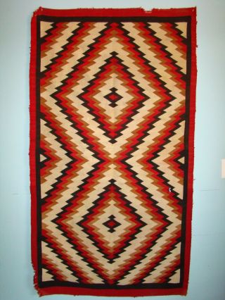 Antique Navajo Rug Large Native American Crystal Jb Moore Weaving Blanket