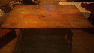 ANTIQUE CAST IRON and WOOD DRAFTING TABLE,  VINTAGE INDUSTRIAL - STEAMPUNK 2