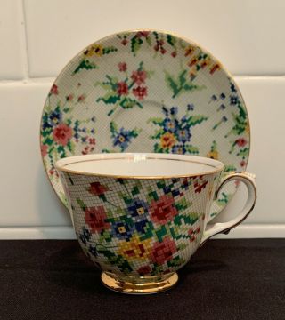 Antique Vintage Royal Winton Grimwades English Chintz Queen Anne Cup & Saucer 51