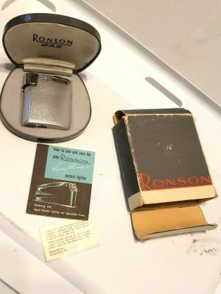Swanky Vintage Ronson Gas Pocket Lighter Varaflame Tornado W Germany