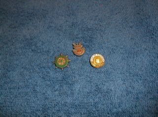 Vintage 3 Service Pins 10k Gold - Sterling Silver - 1/10 Gf B.  B.  Co.