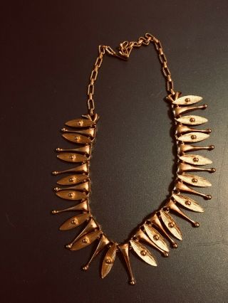 Vintage Sarah Coventry Fashion Gold Tone Necklace " Egyptian Temptress "