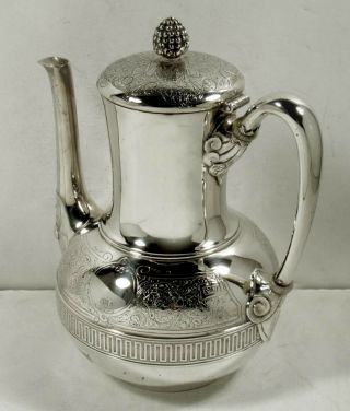 Tiffany Sterling Coffee Pot c1864 PERSIAN MANNER 2
