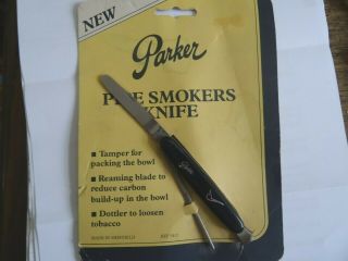 Vintage Parker Pipe Smokers Item Tamper,  Reamer Dottler Fantastic,  Card