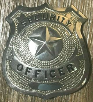 Vintage Silver Color Security Officer Badge