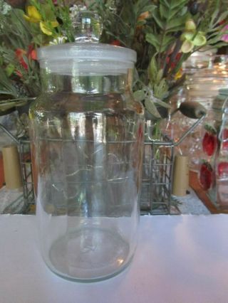 Vintage Glass 2 Apothecary Jars With Lid 8 " Tall Marked S - 4,  And 2 2