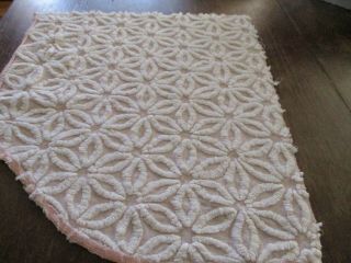 Vintage Remnant Pink Hoffman Daisy Chenille Bedspread Fabric