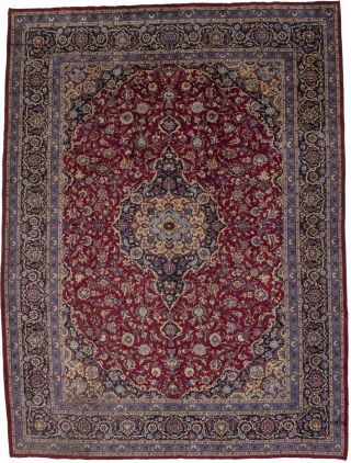 Traditional Floral Semi Antique Red 10x13 Thick Pile Kashmar Oriental Rug Carpet