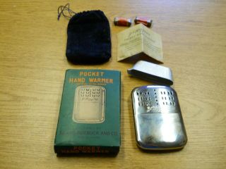 Vintage J.  C.  Higgins Pocket Hand Warmer No.  3810 With Box & Paperwork