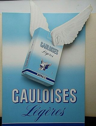 Tobacciana; Vintage French Advertising Window Display Card; Gauloises Cigarettes