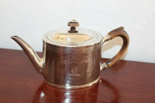 Antique English Sterling Silver Teapot With Coat - Of - Arms Dating From The 1780s