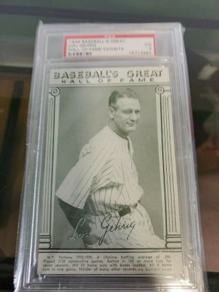 1948 Hall Of Fame Exhibits Lou Gehrig York Yankees Psa 3 Vgex Hall Of Fame