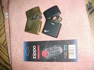 2 Zippo Pipe Lighters - Vintage - Solid Brass And Black Matt