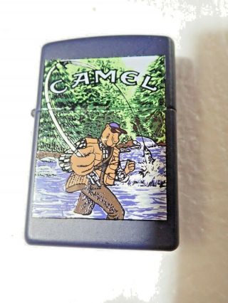 1997 Zippo Cigarette Lighter Joe Camel Fishing Vintage Vtg Unfired