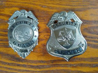 2 Security Guard Officer Lion Scales Of Justice Eagle Silver Tone Metal Obsolete