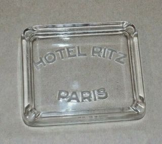 Vintage Hotel Ritz Paris 1920 ' s Art Deco ERA Glass Ashtray 2