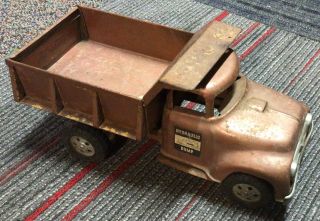 Old Vintage Tonka Toys Pressed Steel Bronze Hydraulic Dump Truck