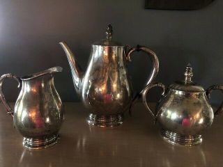 Sterling Silver Tea/coffee Pots Set 3 Pc Royal Danish