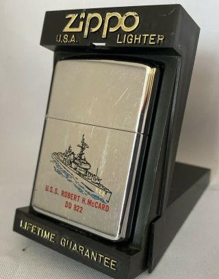 1966 Zippo Lighter Vietnam Era Uss Robert H Mccard Dd822 Good Solid Lighter