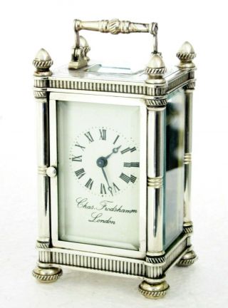 Charles Frodsham Solid Silver Miniature Carriage Clock 4 ",  Hallmarked