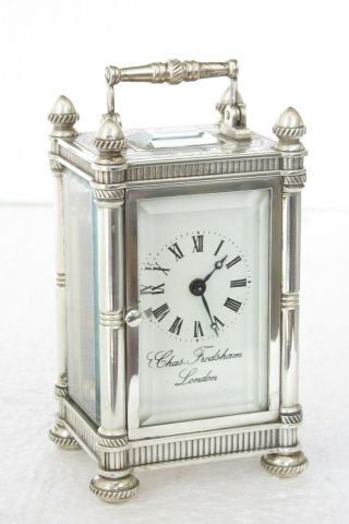 CHARLES FRODSHAM SOLID SILVER MINIATURE CARRIAGE CLOCK 4 