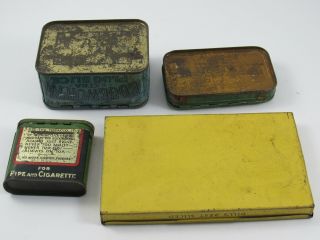 4 Vintage Tobacco Tins : Dill ' s Best,  Edgeworth,  Lucky Strike,  Buckingham, 2