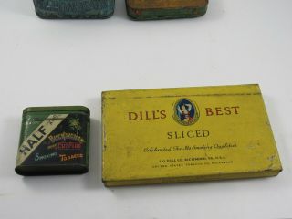 4 Vintage Tobacco Tins : Dill ' s Best,  Edgeworth,  Lucky Strike,  Buckingham, 3