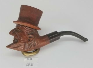 Thriftchi Estate Pipe Custom Carved Man W Top Hat Tobacco Pipe