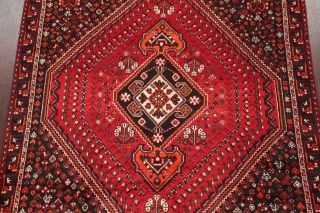 Vintage Geometric RED Abadeh Tribal Area Rug Hand - Knotted Oriental Carpet 7 ' x10 ' 3