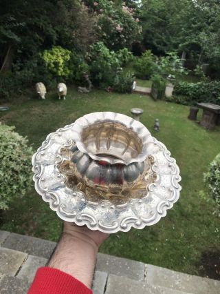 Antique Style Italian Solid Silver Brandino Bowl With Shallow Dish Not For Scrap